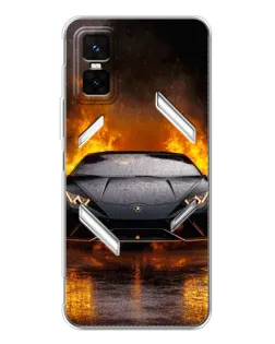 Чехол для Infinix GT 30 Pro с картинкой «Lamborghini в огне»