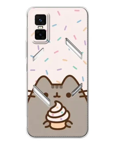 Чехол для Infinix GT 30 Pro с картинкой «Пушин с кексом»