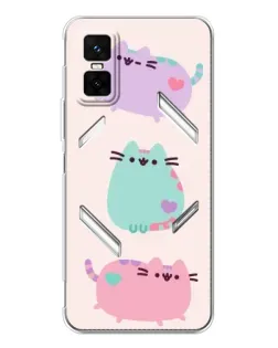 Чехол для Infinix GT 30 Pro с картинкой «Pusheen трио»