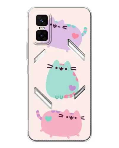 Чехол для Infinix GT 30 Pro с картинкой «Pusheen трио»