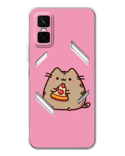 Чехол для Infinix GT 30 Pro с картинкой «Пушин с пиццей»