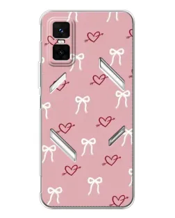 Чехол для Infinix GT 30 Pro с картинкой «Сердца и банты»
