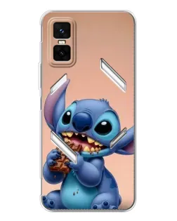 Чехол для Infinix GT 30 Pro с картинкой «Стич ест шоколад»