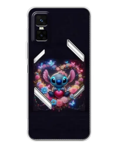 Чехол для Infinix GT 30 Pro с картинкой «Stitch в цветах»
