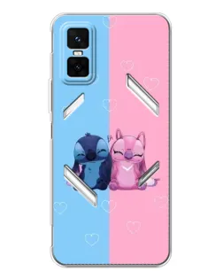 Чехол для Infinix GT 30 Pro с картинкой «Stitch и Angel Love»