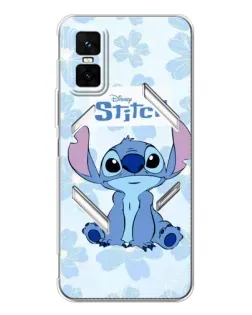 Чехол для Infinix GT 30 Pro с картинкой «Stitch среди цветов»