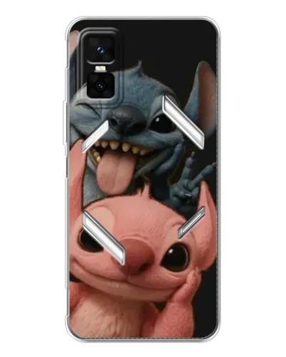 Чехол для Infinix GT 30 Pro с картинкой «Стич и Ангел»