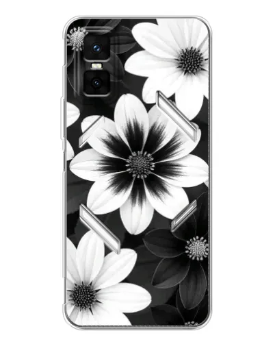 Чехол для Infinix GT 30 Pro с картинкой «Монохромные астры»