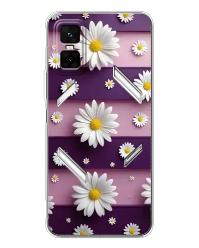 Чехол для Infinix GT 30 Pro с картинкой «Ромашки на фиолетовом»