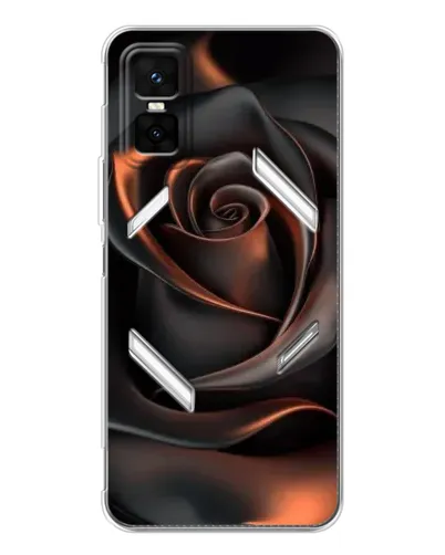 Чехол для Infinix GT 30 Pro с картинкой «Шелковая черная роза»