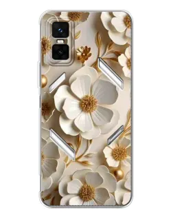 Чехол для Infinix GT 30 Pro с картинкой «Белие бумажние  цвети»