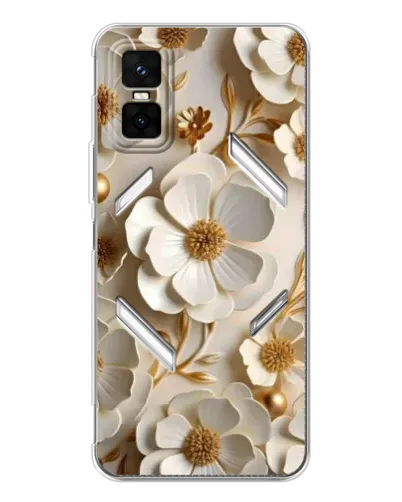 Чехол для Infinix GT 30 Pro с картинкой «Белие бумажние  цвети»