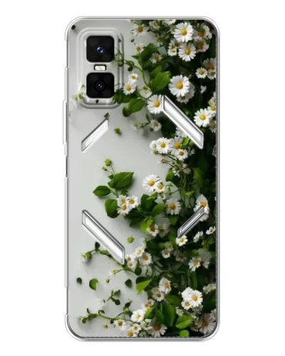 Чехол для Infinix GT 30 Pro с картинкой «Ветка мелких белых цветов»