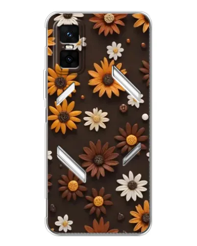Чехол для Infinix GT 30 Pro с картинкой «Узор из маленьких подсолнухов»