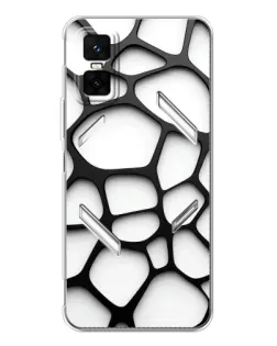 Чехол для Infinix GT 30 Pro с картинкой «Белая объемная сетка»