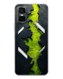 Чехол для Infinix GT 30 Pro с картинкой «Салатовый разлом скалы»