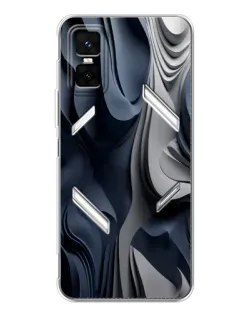 Чехол для Infinix GT 30 Pro с картинкой «Объемные синие складки»