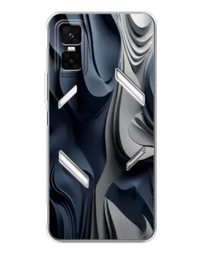 Чехол для Infinix GT 30 Pro с картинкой «Объемные синие складки» Чехол для Infinix GT 30 Pro с картинкой «Объемные синие складки»