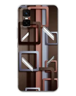 Чехол для Infinix GT 30 Pro с картинкой «Коричневые объемные квадраты»