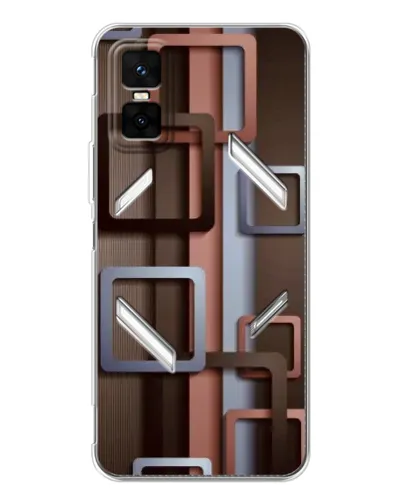 Чехол для Infinix GT 30 Pro с картинкой «Коричневые объемные квадраты» Чехол для Infinix GT 30 Pro с картинкой «Коричневые объемные квадраты»