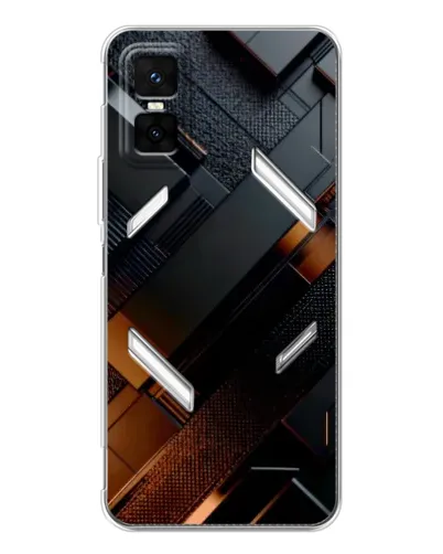 Чехол для Infinix GT 30 Pro с картинкой «Черные геометрические блоки» Чехол для Infinix GT 30 Pro с картинкой «Черные геометрические блоки»