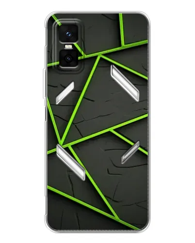 Чехол для Infinix GT 30 Pro с картинкой «Зеленые геометрические линии» Чехол для Infinix GT 30 Pro с картинкой «Зеленые геометрические линии»