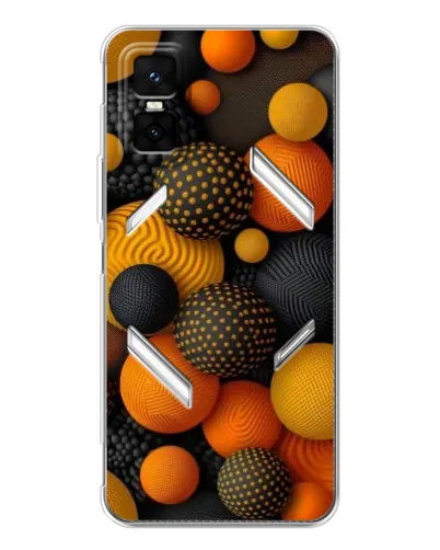 Чехол для Infinix GT 30 Pro с картинкой «Объемные оранжевые сферы» Чехол для Infinix GT 30 Pro с картинкой «Объемные оранжевые сферы»