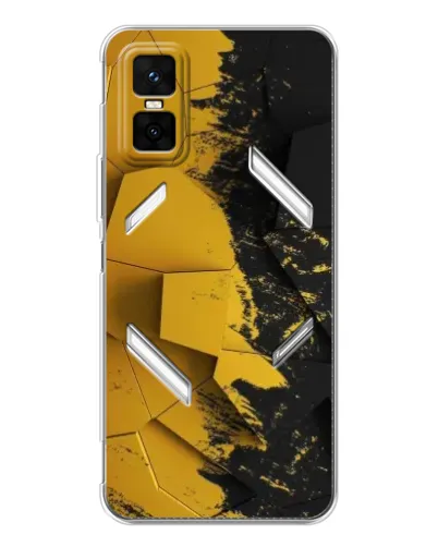 Чехол для Infinix GT 30 Pro с картинкой «Золотые осколки геометрии» Чехол для Infinix GT 30 Pro с картинкой «Золотые осколки геометрии»
