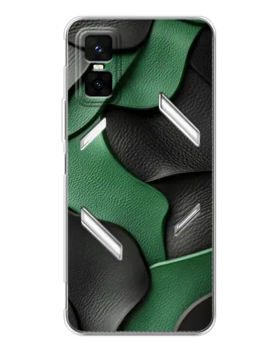 Чехол для Infinix GT 30 Pro с картинкой «Зеленые кожаные волны» Чехол для Infinix GT 30 Pro с картинкой «Зеленые кожаные волны»