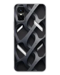 Чехол для Infinix GT 30 Pro с картинкой «Объемное серое плетение»