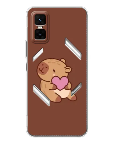 Чехол для Infinix GT 30 Pro с картинкой «Капибара с сердцем»