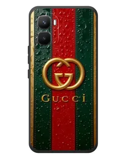Чехол для Infinix GT 50 Pro с картинкой «Gucci — фирменная полоса и золото»