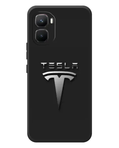 Чехол для Infinix GT 50 Pro с картинкой «Стальной логотип Tesla»