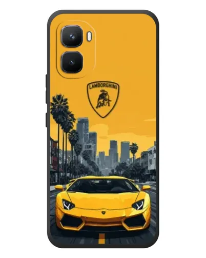 Чехол для Infinix GT 50 Pro с картинкой «Желтый Lamborghini город» Чехол для Infinix GT 50 Pro с картинкой «Желтый Lamborghini город»