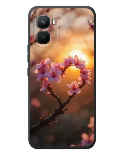 Чехол для Infinix GT 50 Pro с картинкой «Розовый цвет сердце на фоне заката» Чехол для Infinix GT 50 Pro с картинкой «Розовый цвет сердце на фоне заката»