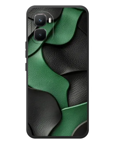 Чехол для Infinix GT 50 Pro с картинкой «Зеленые кожаные волны» Чехол для Infinix GT 50 Pro с картинкой «Зеленые кожаные волны»