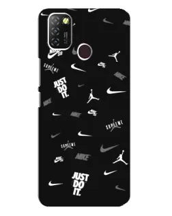 Чохол для Infinix Hot 10 Lite з картинкою «Nike Black Pattern» Чохол для Infinix Hot 10 Lite з картинкою «Nike Black Pattern»