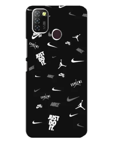 Чехол для Infinix Hot 10 Lite с картинкой «Nike Black Pattern»