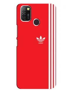 Чехол для Infinix Hot 10 Lite с картинкой «Красный минимализм Adidas»