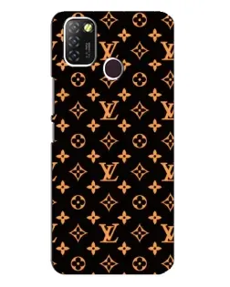 Чехол для Infinix Hot 10 Lite с картинкой «Золотая монограмма LV»
