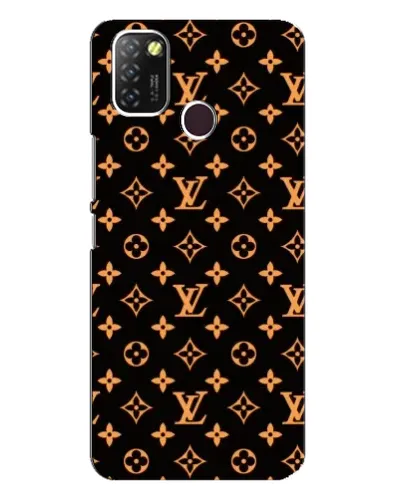 Чехол для Infinix Hot 10 Lite с картинкой «Золотая монограмма LV»