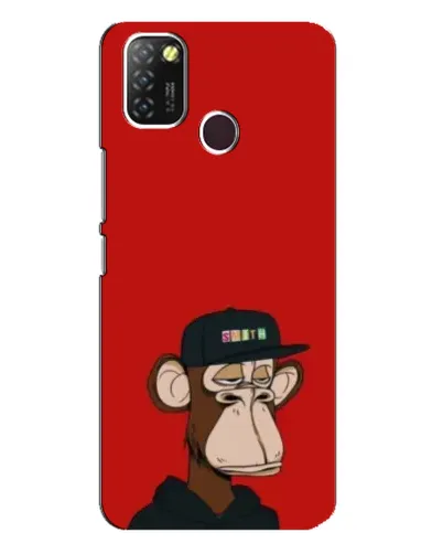 Чехол для Infinix Hot 10 Lite с картинкой «Bored Ape — красный фон» Чехол для Infinix Hot 10 Lite с картинкой «Bored Ape — красный фон»