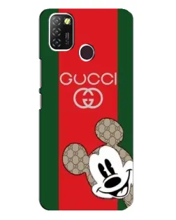 Чехол для Infinix Hot 10 Lite с картинкой «Gucci — полосы и Микки»
