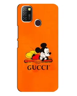 Чехол для Infinix Hot 10 Lite с картинкой «Микки Маус Gucci — оранж»