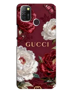 Чехол для Infinix Hot 10 Lite с картинкой «Gucci — бордовые розы»