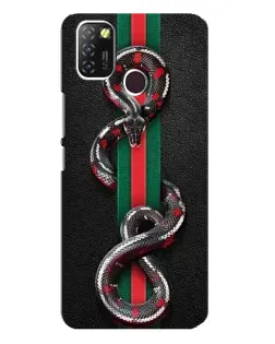 Чехол для Infinix Hot 10 Lite с картинкой «Gucci — змея на полосе»