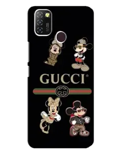 Чехол для Infinix Hot 10 Lite с картинкой «Gucci — герои Disney и монограмма»