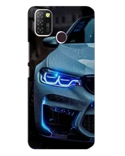 Чехол для Infinix Hot 10 Lite с картинкой «Взгляд BMW с синими фарами»