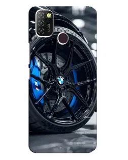Чехол для Infinix Hot 10 Lite с картинкой «Колесо BMW вблизи»