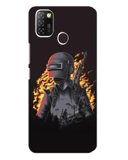 Чехол для Infinix Hot 10 Lite с картинкой «PUBG — огненный силуэт»